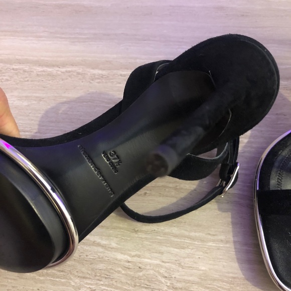 AlexanderWang Cady Metallic-trimmed Suede Platform - Picture 3 of 3